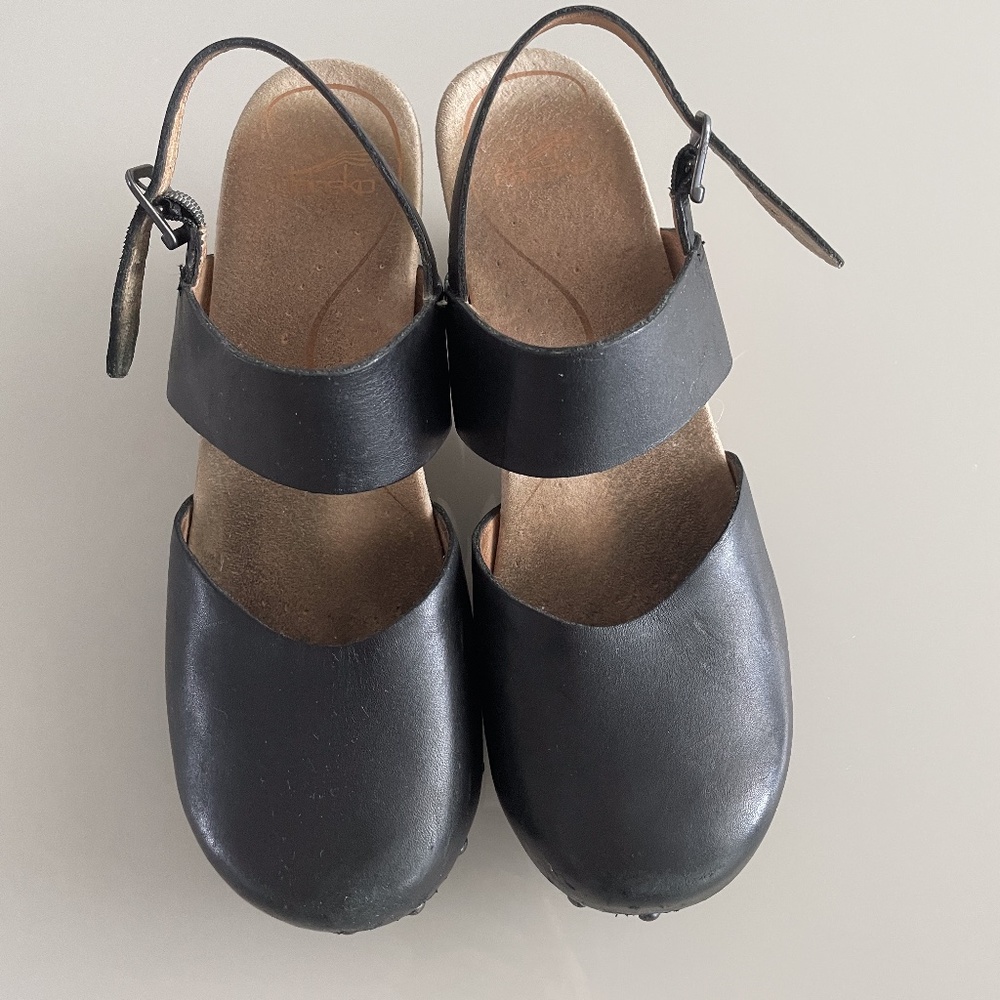 Dansko Malin Platform Shoe - Size 40W- Black Full grain